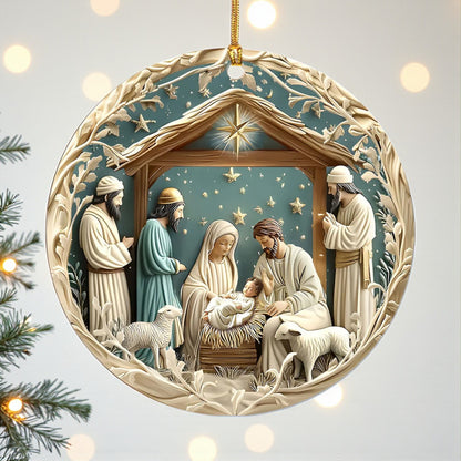 Silent Night Holy Scene Ornament