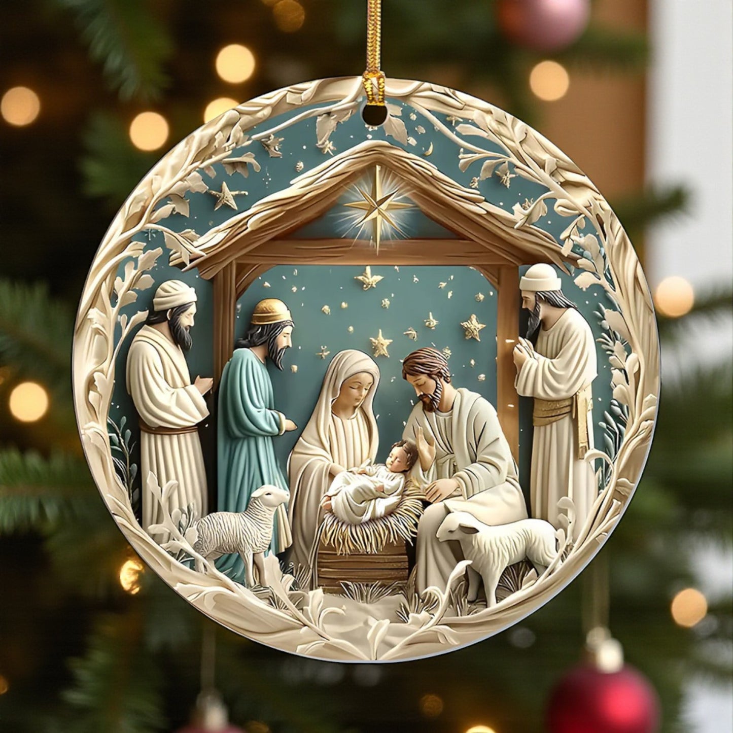Silent Night Holy Scene Ornament