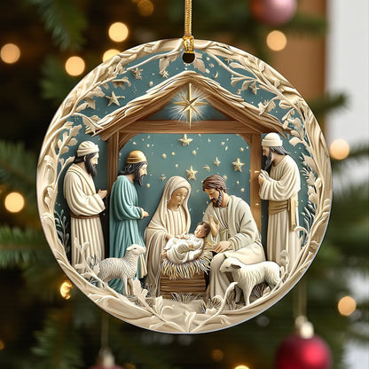 Silent Night Holy Scene Ornament