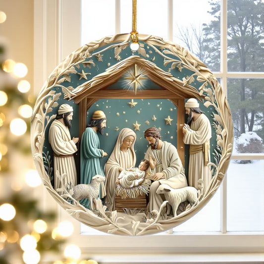 Silent Night Nativity Ornament