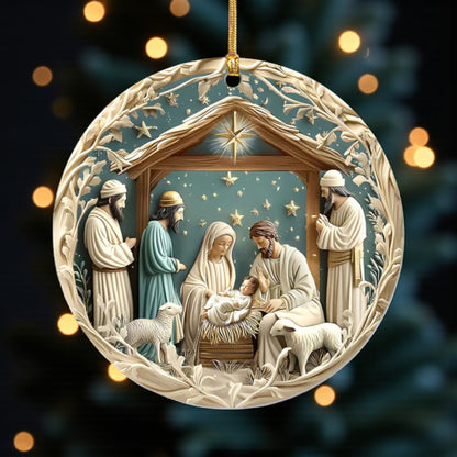 Silent Night Nativity Ornament