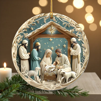 Silent Night Nativity Ornament