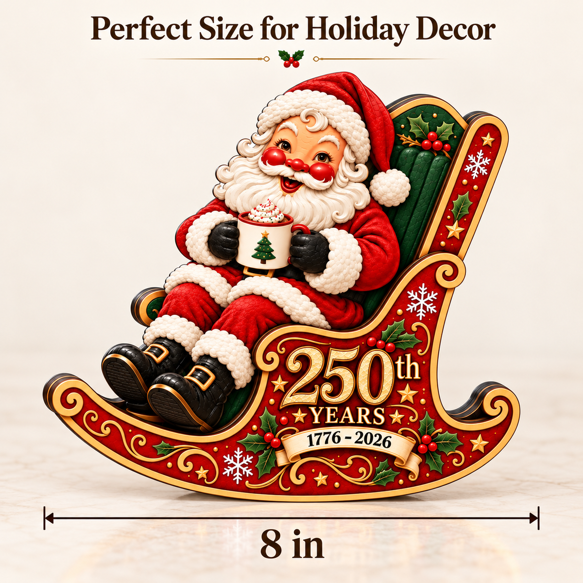 Santa Claus 250th Anniversary Christmas Table Decor – 1776–2026