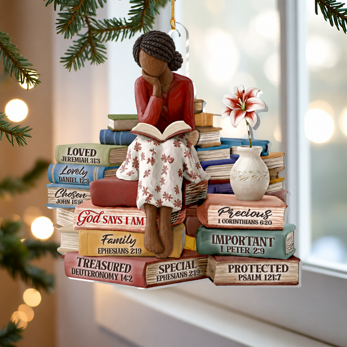 Black Girl God Says I Am Christmas Ornament