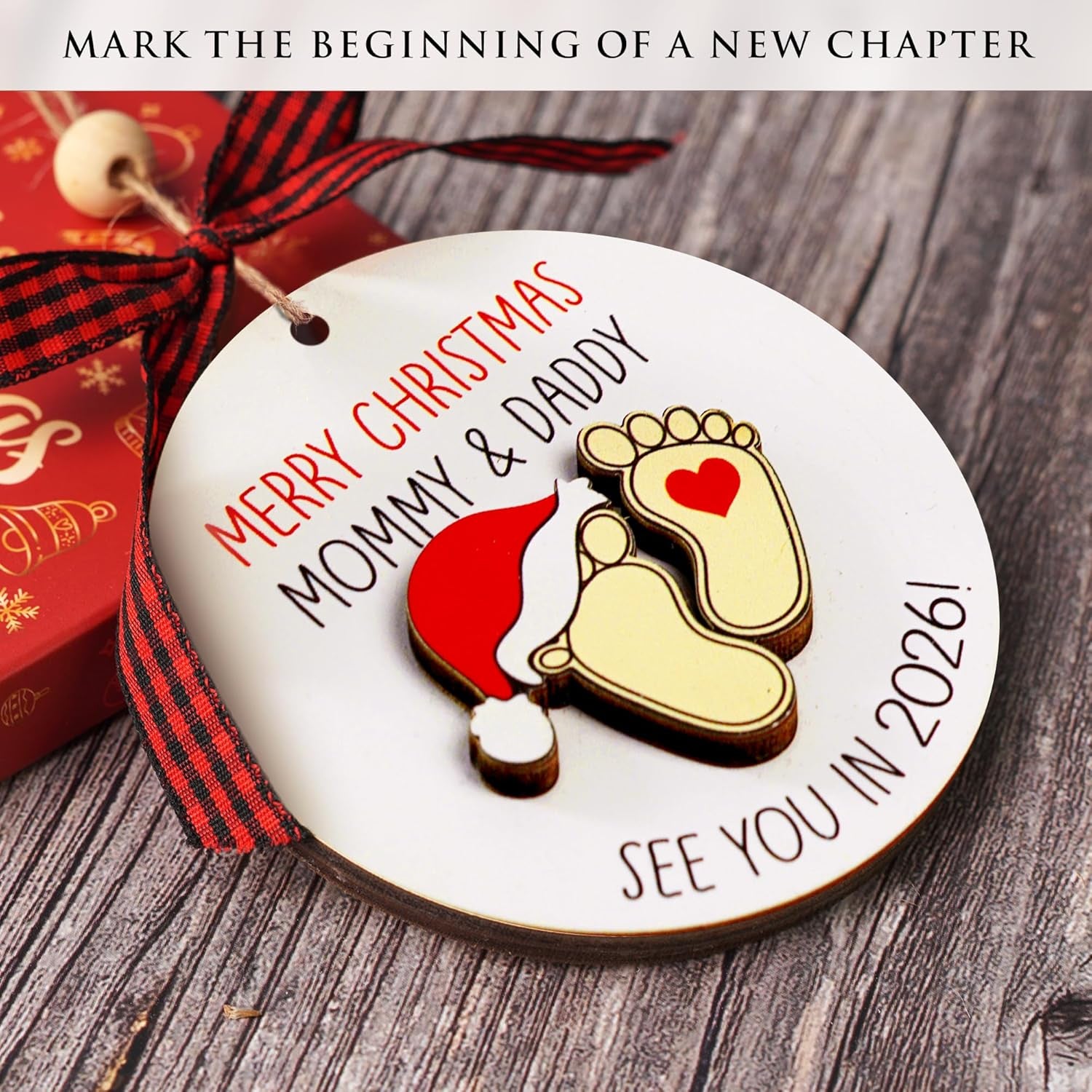 Baby First Christmas Ornament 2025, Expecting Baby Ornament 2026, New Mommy & Daddy Gift, Gifts for Expecting Parents Mom to Be, New Baby Ornaments, Pregnancy Ornament for Mommy & Daddy to Be