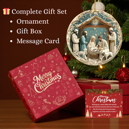 Silent Night Nativity Ornament