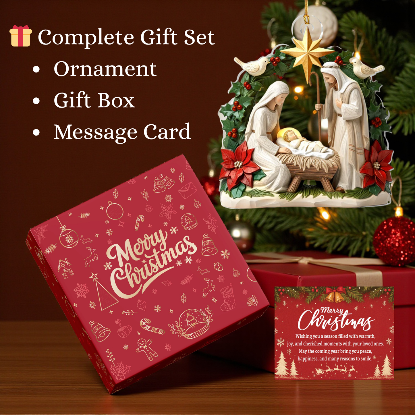 Ivory Blessing Jesus Ornament