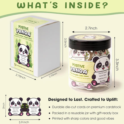 Positive Panda Jar – Emotional Support Panda Birthday Gifts for Women Men, Boss Day Gift, Halloween Stocking Stuffer Christmas Gifts for Teens Tweens Daughter Son, Unique Teen Girl Gift Trendy Stuff