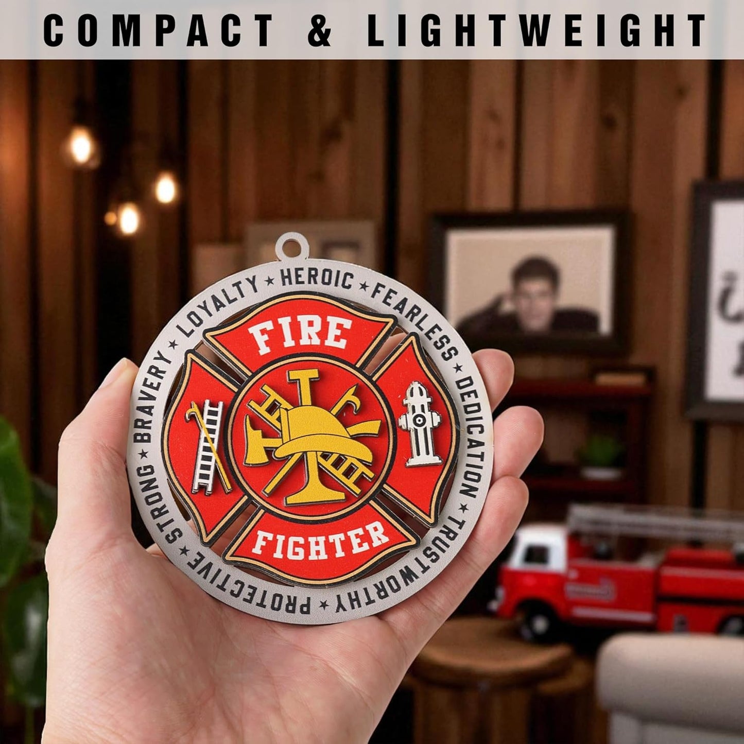 Firefighter Ornament 2025 – Fire Truck Ornaments, Firefighter Christmas Ornament, Fireman Santa, Personalized Firefighter Ornament, for Firefighters