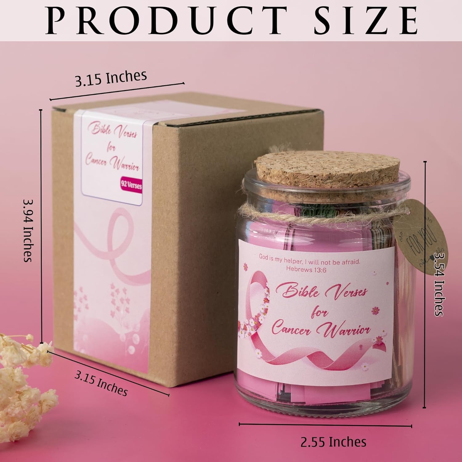 Bible Jar for Cancer Warrior, Cancer Care Gifts for Women, Cancer Gifts for Women, Breast Cancer Gifts, Cancer Comfort Gifts