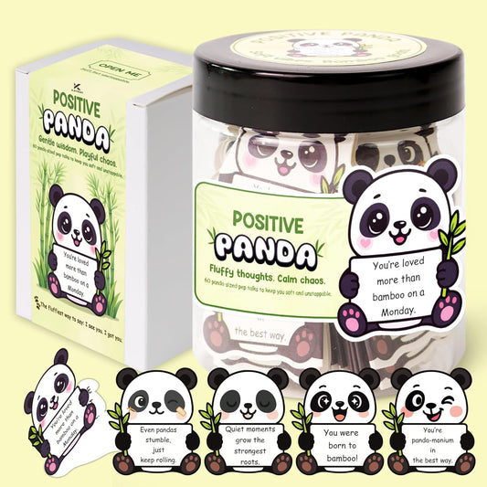 Positive Panda Jar – Emotional Support Panda Birthday Gifts for Women Men, Boss Day Gift, Halloween Stocking Stuffer Christmas Gifts for Teens Tweens Daughter Son, Unique Teen Girl Gift Trendy Stuff