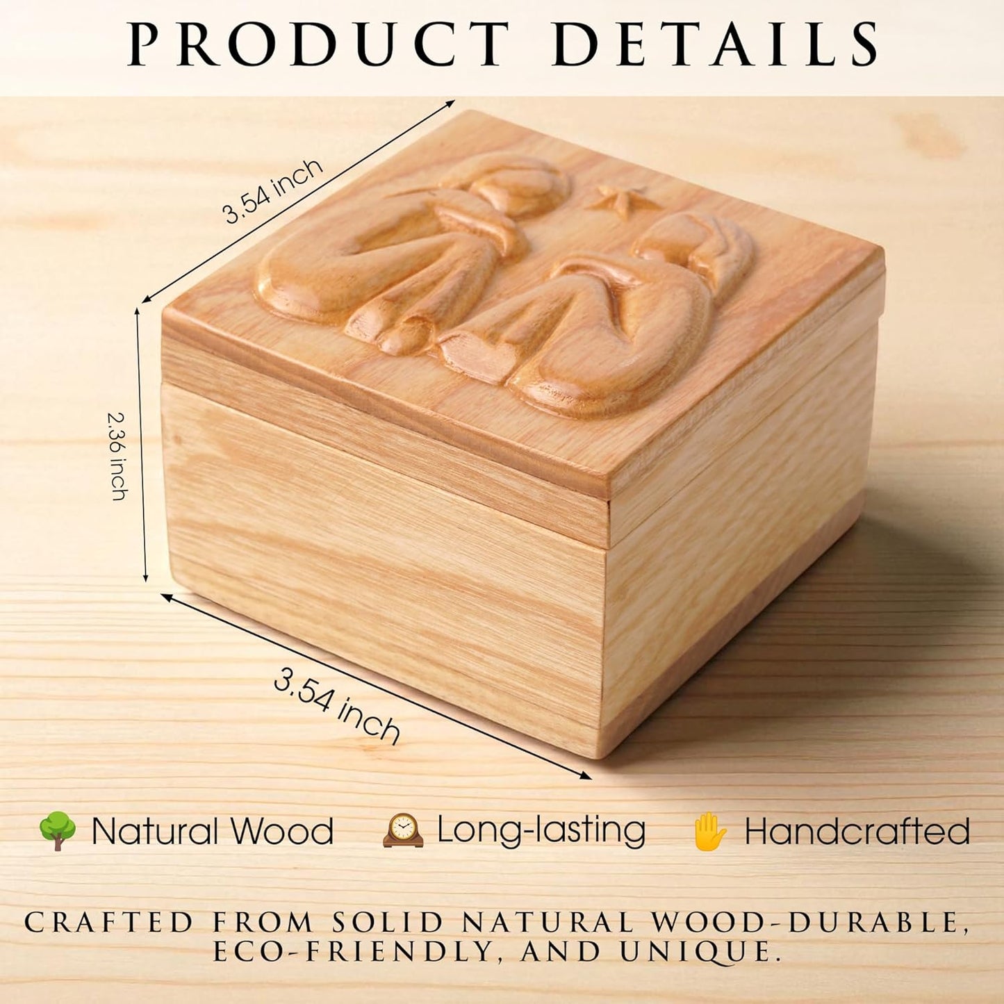 Hand-Carved Wooden Friendship Keepsake Box, Sculpted Hand-Painted Keepsake Box Forever True, Forever Friends, Holds Jewelry and Treasures, Carving of Best Friends or Sisters, Soul Sister Gift, Bestie Birthday Gifts for Women