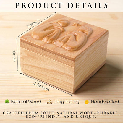 Hand-Carved Wooden Friendship Keepsake Box, Sculpted Hand-Painted Keepsake Box Forever True, Forever Friends, Holds Jewelry and Treasures, Carving of Best Friends or Sisters, Soul Sister Gift, Bestie Birthday Gifts for Women