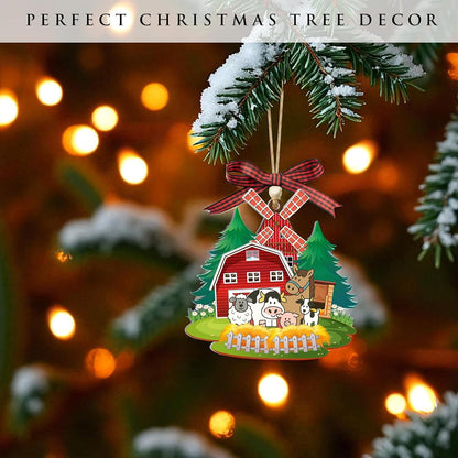 Farmer Christmas Ornament 2025 – Farming Xmas Ornament Farmhouse Tree Decor, Barn Ranch Farm Ornament, Country Holiday Decorations, Rustic for Farmer, Husband, Him