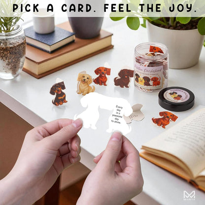 Positive Dachshund Jar – 60 Positive Affirmation Cards for Women, Mindfulness Cards, Stress Relief & Self Care Gifts for Women, Teen Girl, Birthday Gift for Her, Friendship Gift, Dachshund Gifts