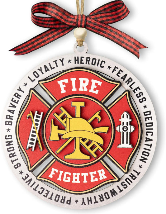 Firefighter Ornament 2025 – Fire Truck Ornaments, Firefighter Christmas Ornament, Fireman Santa, Personalized Firefighter Ornament, for Firefighters