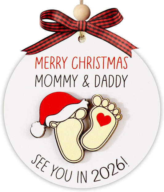 Baby First Christmas Ornament 2025, Expecting Baby Ornament 2026, New Mommy & Daddy Gift, Gifts for Expecting Parents Mom to Be, New Baby Ornaments, Pregnancy Ornament for Mommy & Daddy to Be