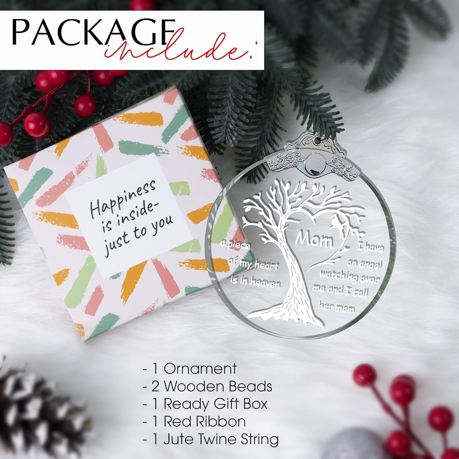 Sympathy Gifts for Mom'S Loss - 3.5 Inch Memorial Christmas Ornament, Bereavement Gifts for Mother