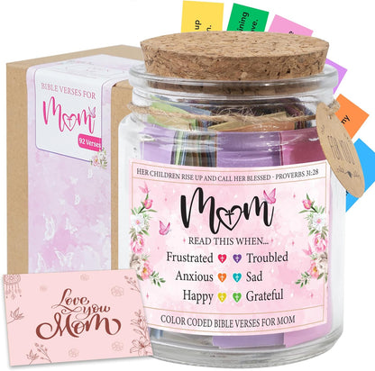 Bible Verses Jar for Mom, Christian Gifts for Women, Birthday Gifts for Women, Mothers Day Gifts from Daughter
