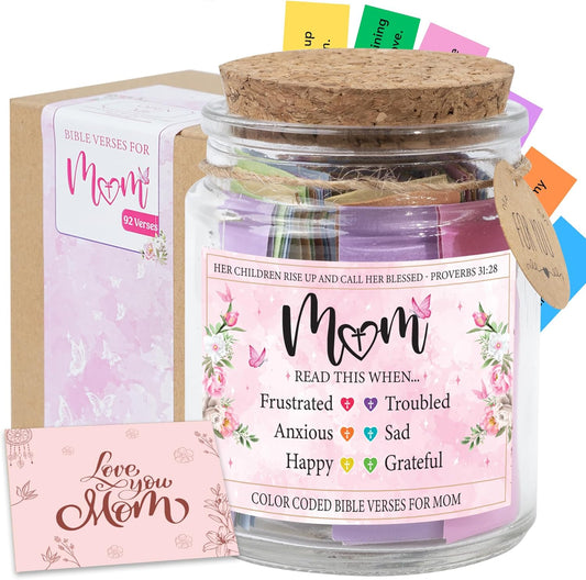 Bible Verses Jar for Mom, Christian Gifts for Women, Birthday Gifts for Women, Mothers Day Gifts from Daughter