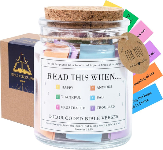 Read This When Bible Verses Jar for Daily Encouragement – Christian Gifts for Women, Birthday Gifts for Women, Christmas Gifts for Women, Birthday Gifts for Mom, Graduation & Teacher Gifts
