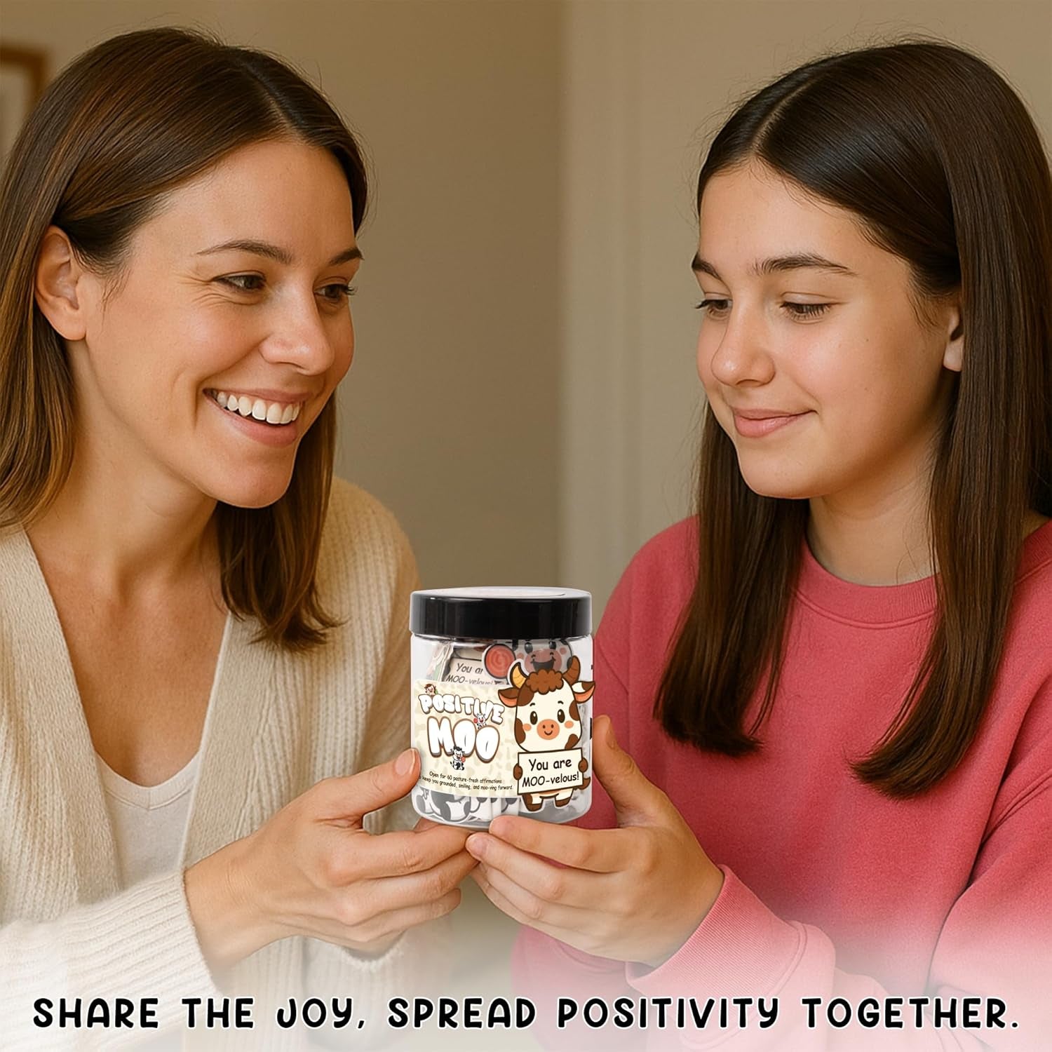 Positive Cow Gifts for Women Cow Lovers - Daily Affirmation Cards for Men Coworkers, Cute Friend Birthday Gifts for Women Teacher, Trendy Stuff Teenage Girl Gift for Christmas, Easter