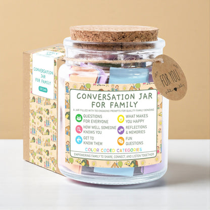 Family Conversation Cards in Jar