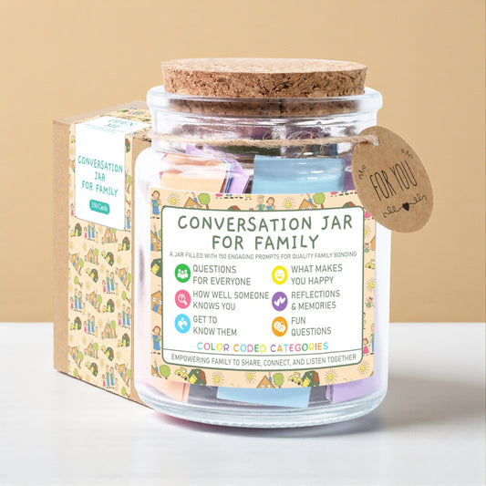 Family Conversation Cards in Jar