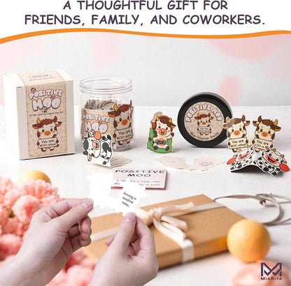 Positive Cow Gifts for Women Cow Lovers - Daily Affirmation Cards for Men Coworkers, Cute Friend Birthday Gifts for Women Teacher, Trendy Stuff Teenage Girl Gift for Christmas, Easter