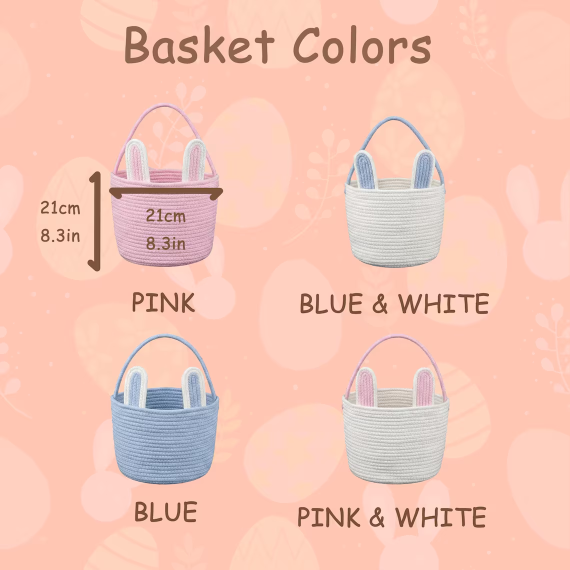 Crochet Easter Basket - Personalized Easter Basket With Name
