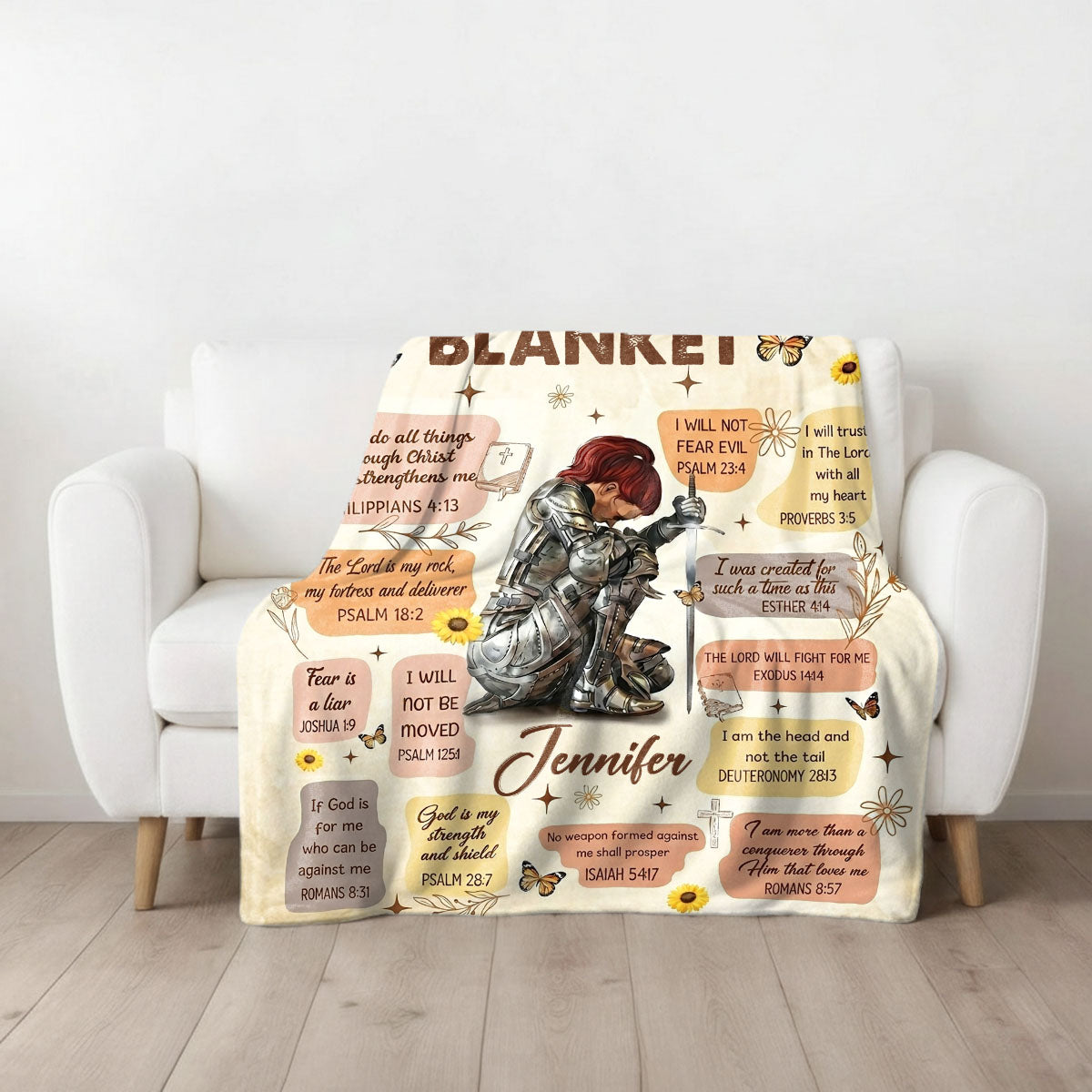 Woman Warrior - Personalized Sherpa Blanket
