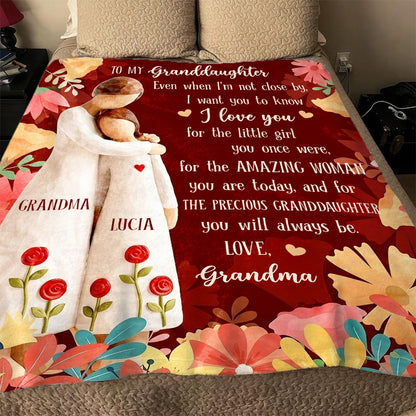 To My Granddaughter - Personalized Sherpa Blanket