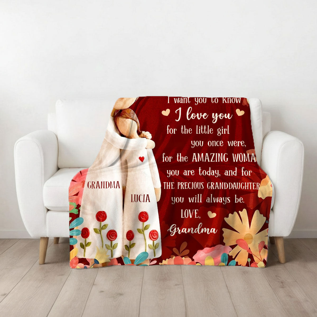 To My Granddaughter - Personalized Sherpa Blanket