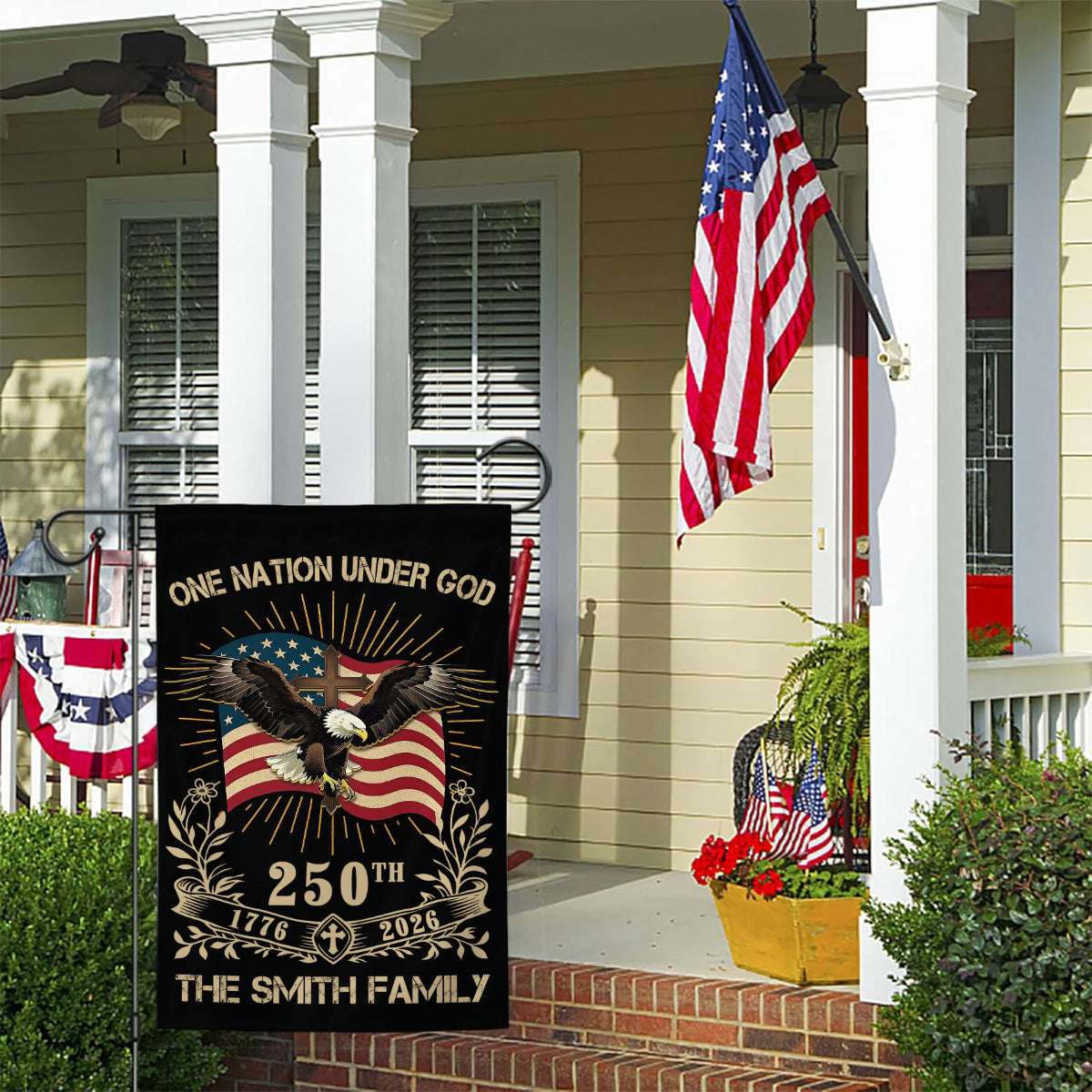 One Nation Under God - Personalized Garden Flag