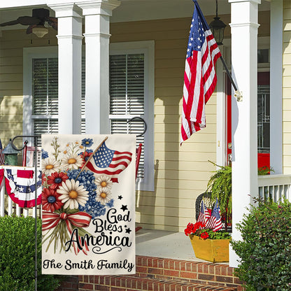 God Bless America - Personalized Garden Flag