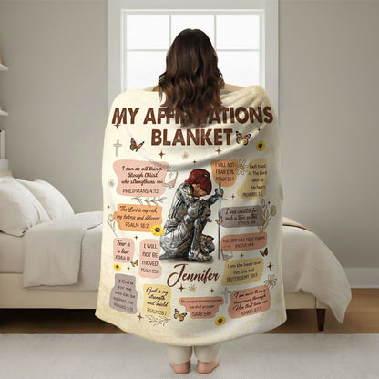 Woman Warrior - Personalized Sherpa Blanket