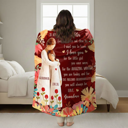 To My Granddaughter - Personalized Sherpa Blanket