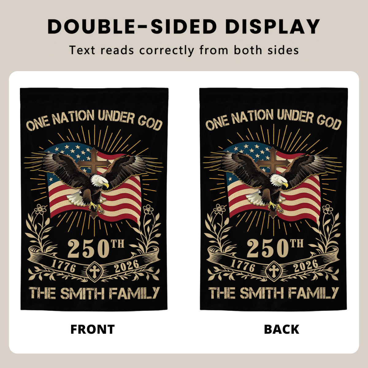 One Nation Under God - Personalized Garden Flag