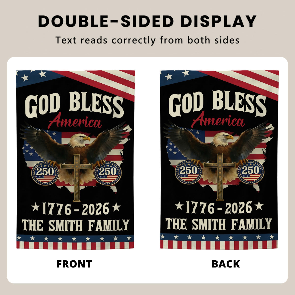 God Bless America - Personalized Garden Flag