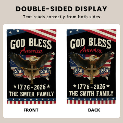 God Bless America - Personalized Garden Flag