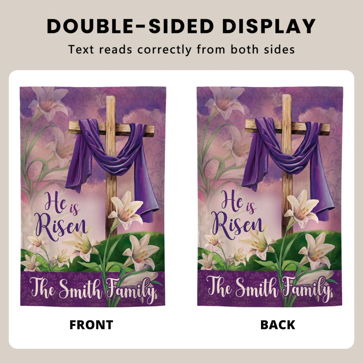 He is Risen - Personalized Garden Flag
