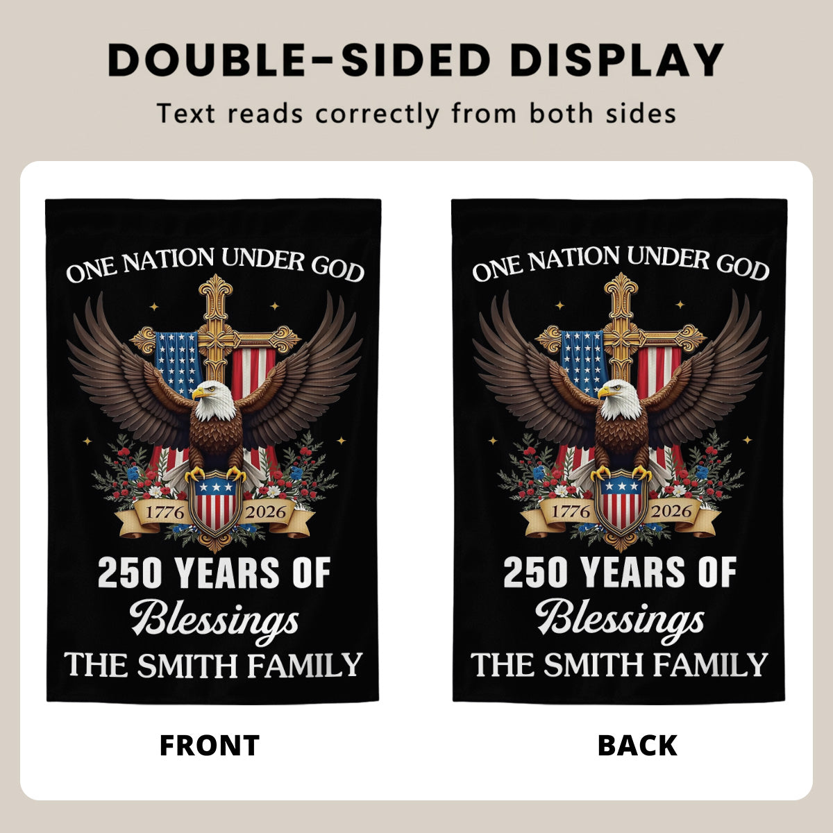 Blessings One Nation Under God - Personalized Garden Flag