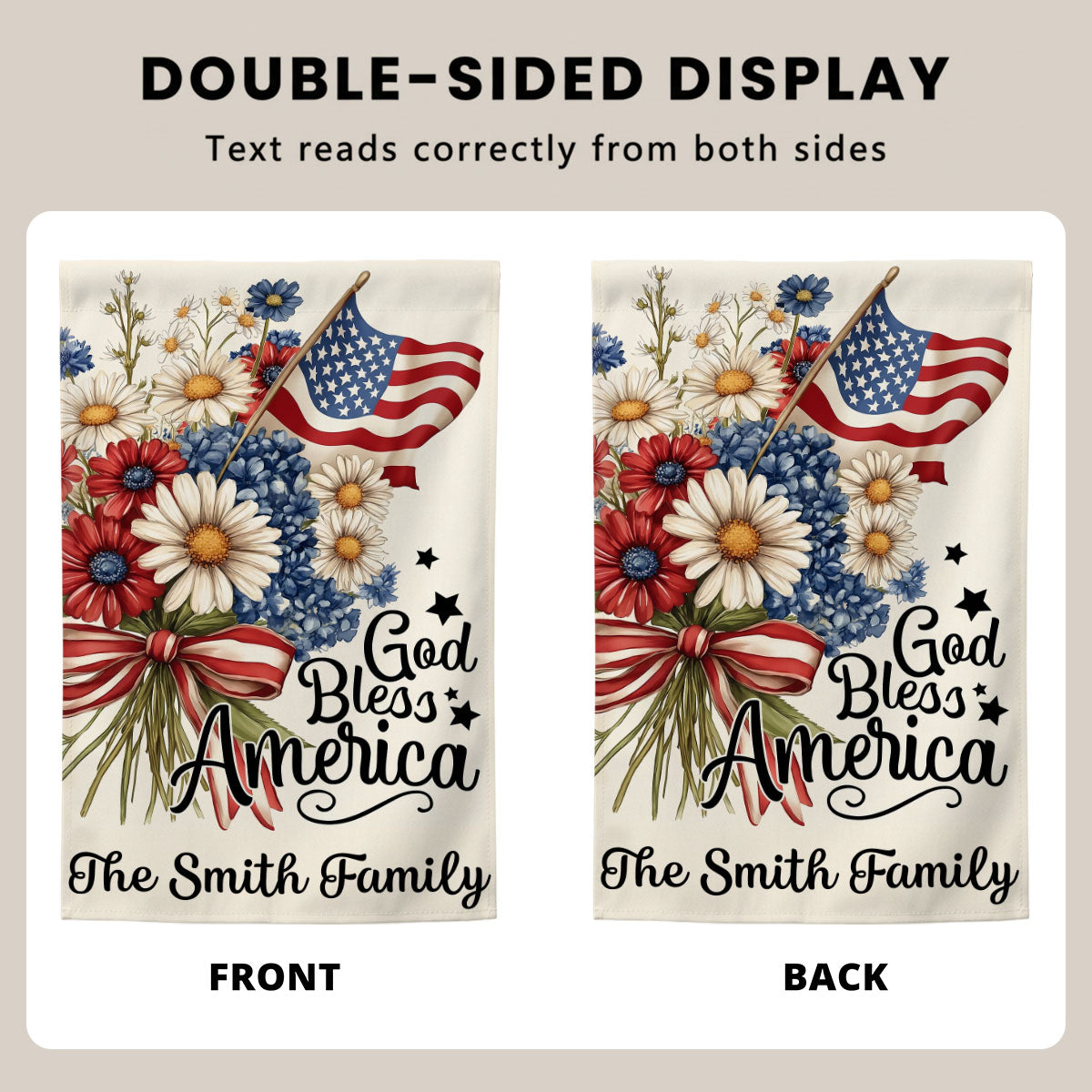 God Bless America - Personalized Garden Flag