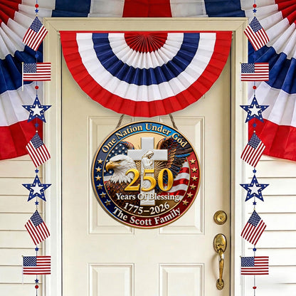 One Nation Under God - Wooden Door Sign