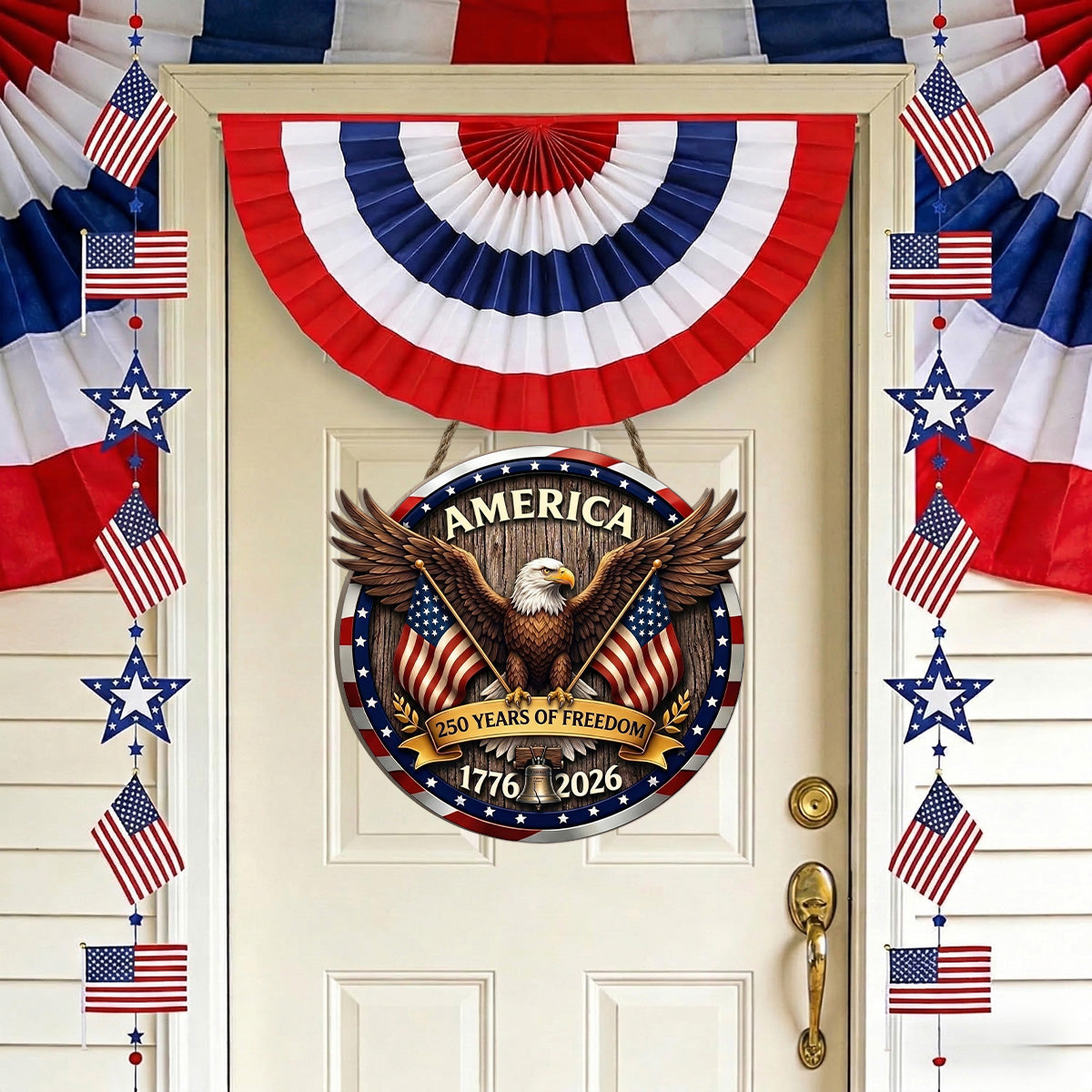 Freedom American Eagle - Wooden Door Sign