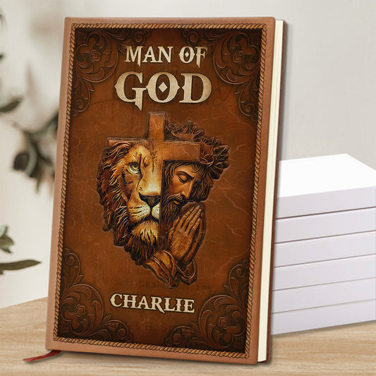 Man Of God - Personalized Leather Cover Notebook