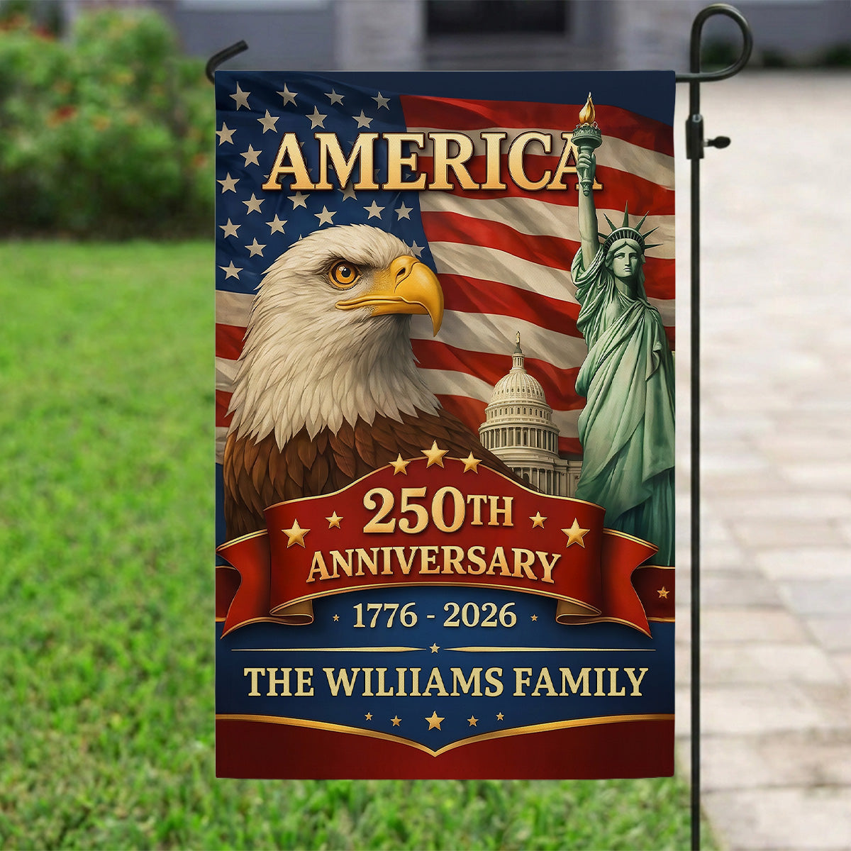 Anniversary Of Freedom - Personalized Garden Flag