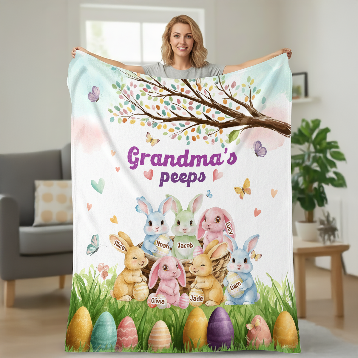 Grandma's Peeps - Personalized Sherpa Blanket