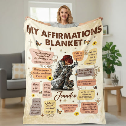 Woman Warrior - Personalized Sherpa Blanket