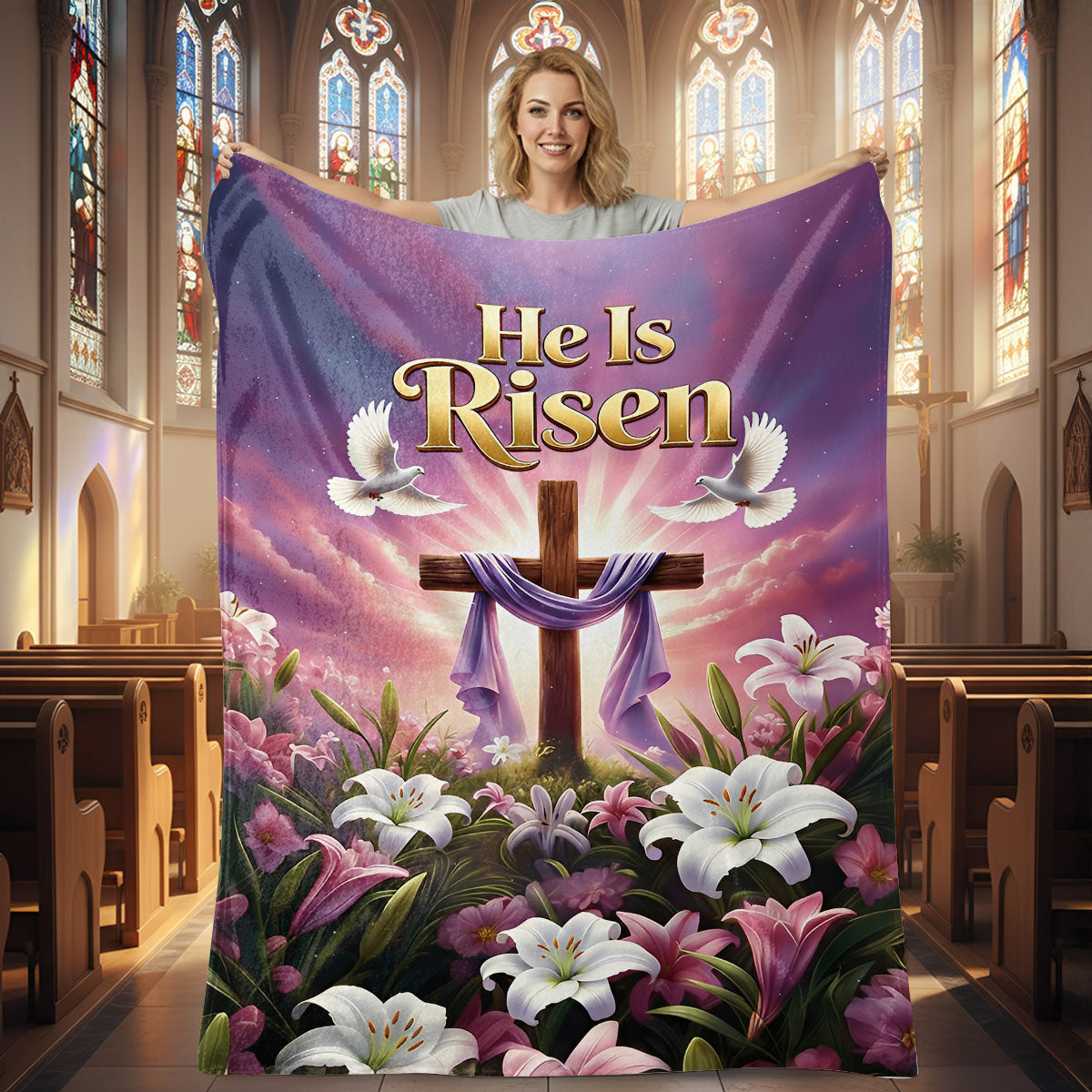 He Is Risen - Sherpa Blanket